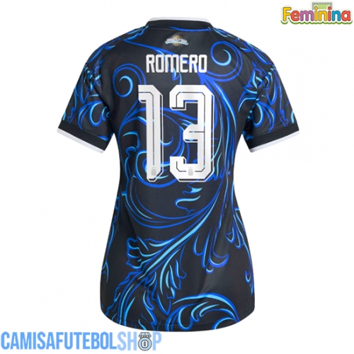 Camisa de time de futebol Argentina Cristian Romero #13 Replicas 2º Equipamento Feminina Mundo 2026 Manga Curta